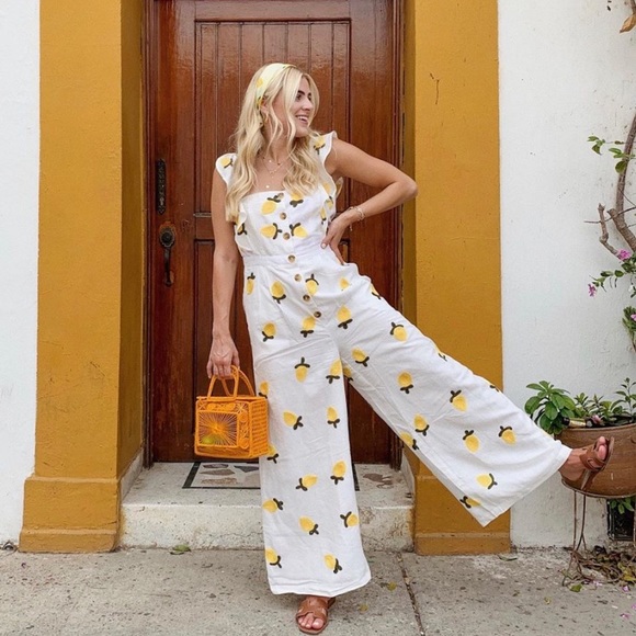 Anthropologie Red Carter Allison Lemon Jumpsuit - Picture 2 of 11